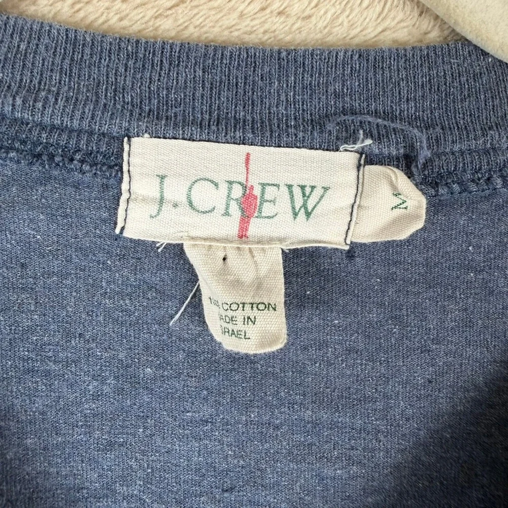 J Crew Oarsmen Long Sleeve Pullover Henley Shirt Mens Heather Blue Cotton M‎